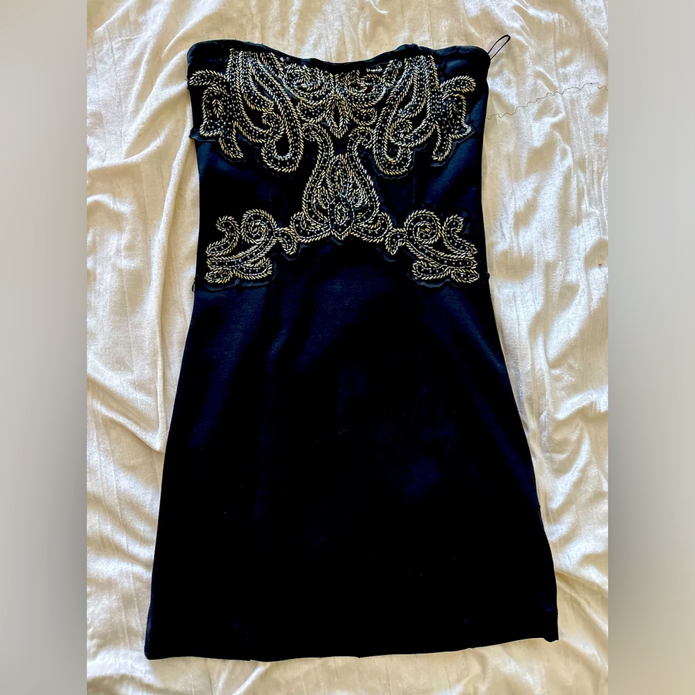 Strapless black dress